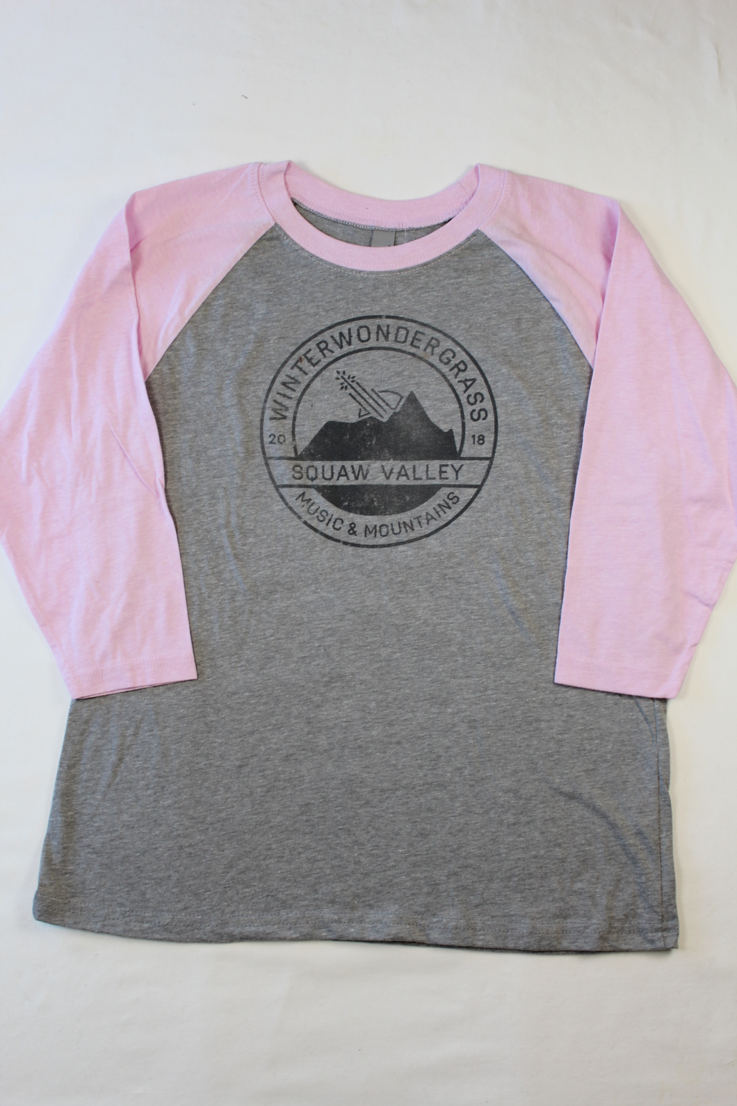3/4 Sleeve - WinterWonderGrass Squaw Valley, Youth Traditional Logo Pink