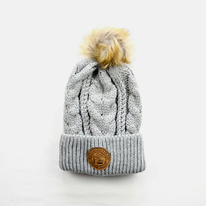 Knit Hat Gray Cable - WWG Squaw Valley