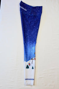 Yoga Pants - WinterWonderGrass Snowflake Mountain Scene