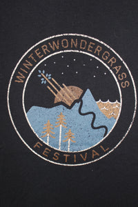 Short Sleeve T-Shirt - WinterWonderGrass Guitar/Mountain Logo, Adult Unisex
